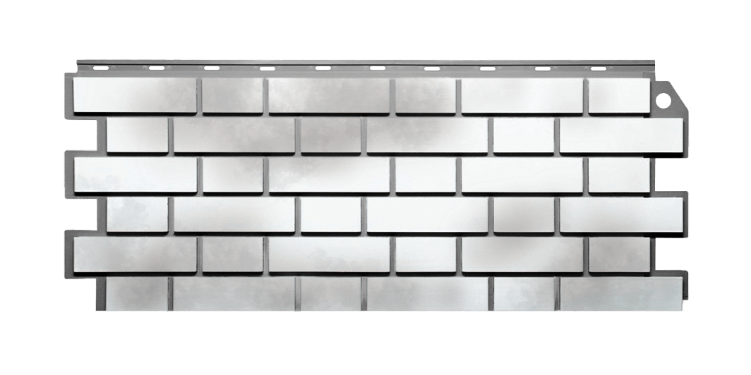 Фасадные панели (цокольный сайдинг) Fineber (файнбир) кирпич клинкерный 3D Бело-коричневый