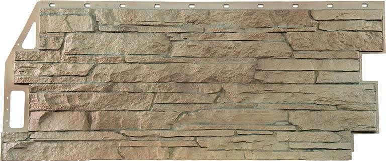 Фасадные панели (цокольный сайдинг) Fineber коллекция Скала - Песочный