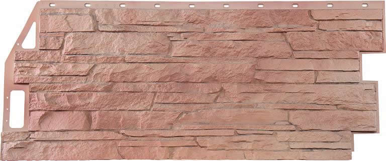 Фасадные панели (цокольный сайдинг) Fineber коллекция Скала - Терракотовый