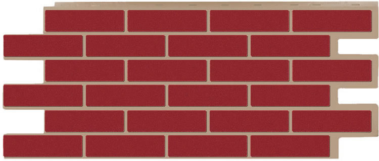 Фасадные панели (цокольный сайдинг) Т-сайдинг коллекция кирпич Модерн - Красный