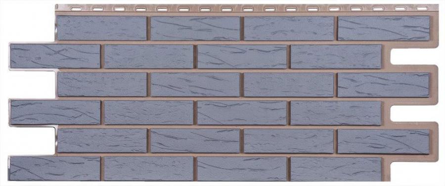 Фасадные панели (цокольный сайдинг) Т-сайдинг коллекция кирпич Саман - Серый