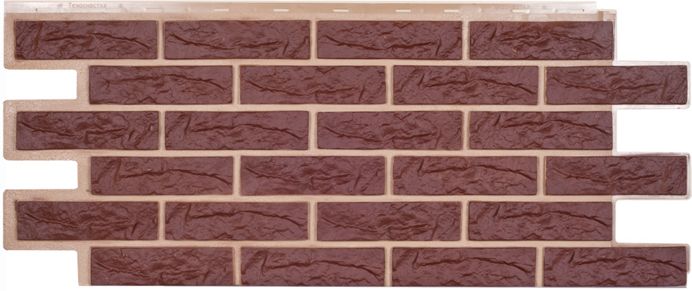 Фасадные панели (цокольный сайдинг) Т-сайдинг коллекция Лондон Брик Кирпич - Коричневый