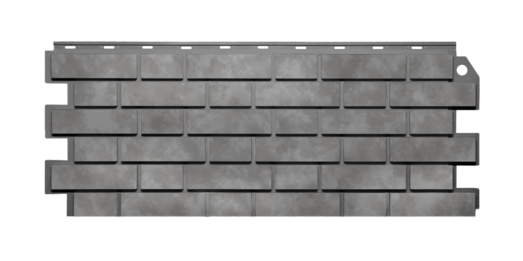 Фасадные панели (цокольный сайдинг) Fineber (файнбир) кирпич клинкерный 3D Бежево-серый