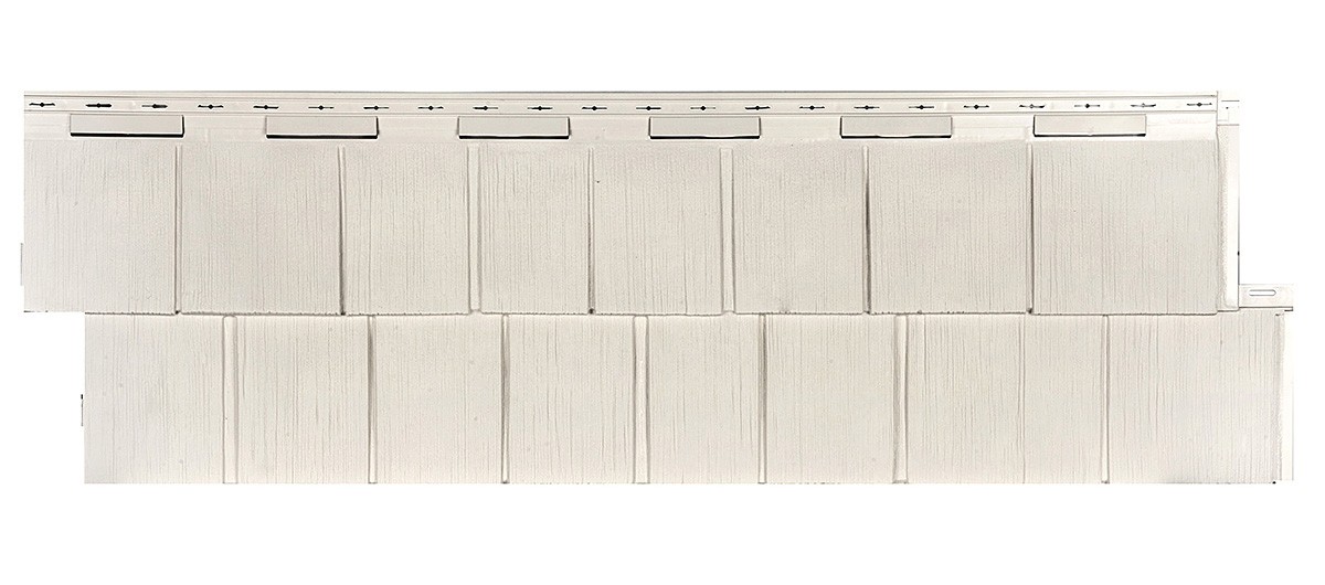 Фасадные панели (цокольный сайдинг) Т-сайдинг коллекция  Сайдинг ЩЕПА ПИХТА ЭКО - Уайт (Белый)