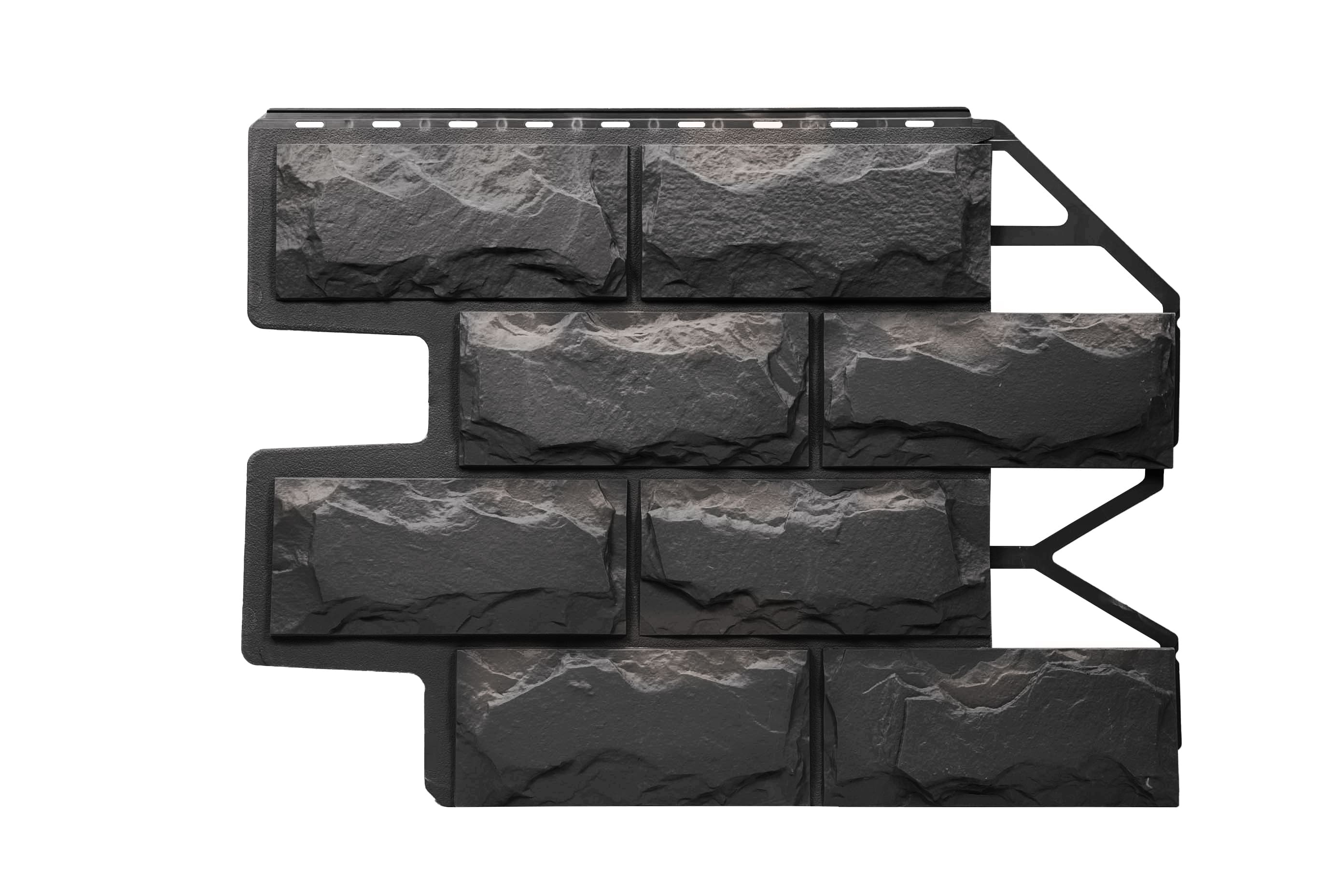 Фасадные панели (цокольный сайдинг) Fineber блок Темно-серый