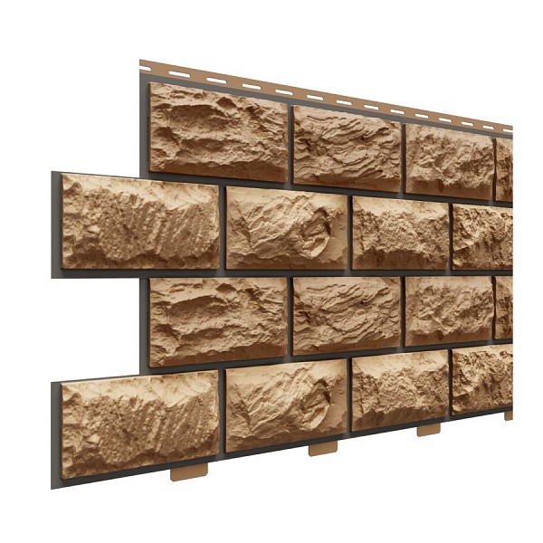 Фасадные панели (цокольный сайдинг) Доломит коллекция Альпийский камень Премиум - Оникс