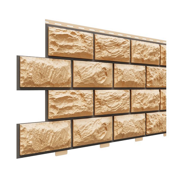 Фасадные панели (цокольный сайдинг) Доломит коллекция Альпийский камень Премиум - Опал