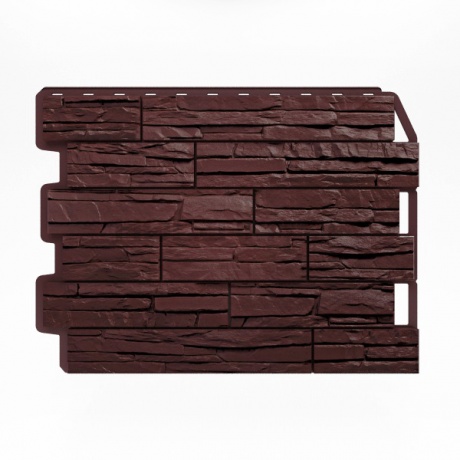 Фасадные панели (цокольный сайдинг) Holzplast Wandstein Скол тёмно-коричневый