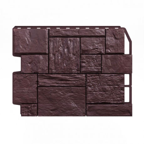 Фасадные панели (цокольный сайдинг) Holzplast Wandstein Туф тёмно-коричневый