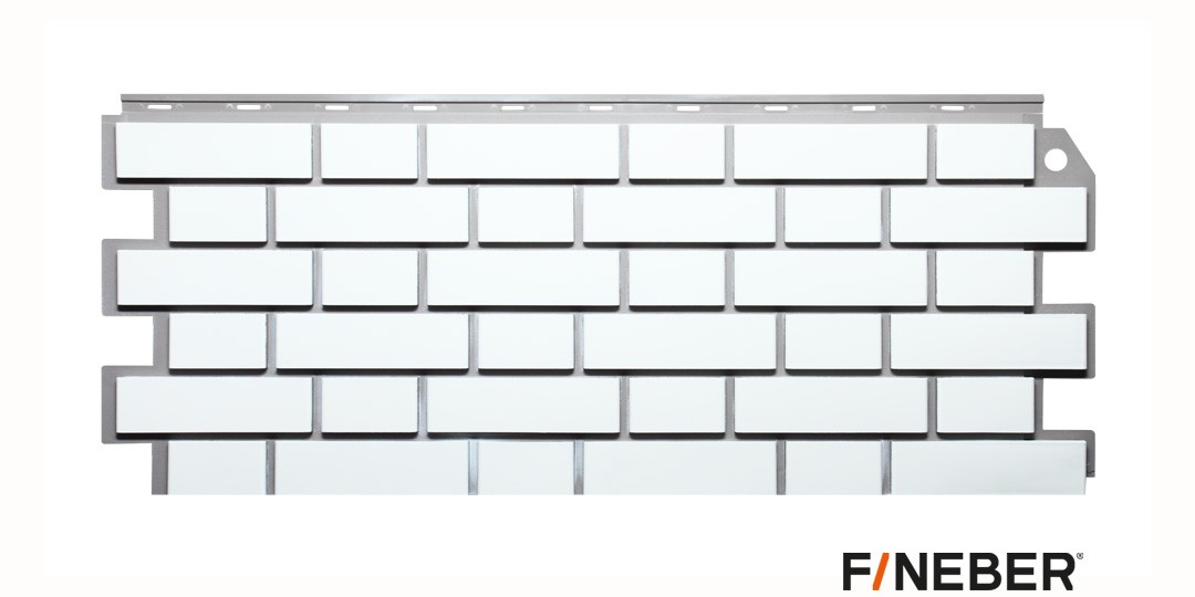 Фасадные панели (цокольный сайдинг) Fineber (файнбир) коллекция Кирпич клинкерный облицовочный - Белый