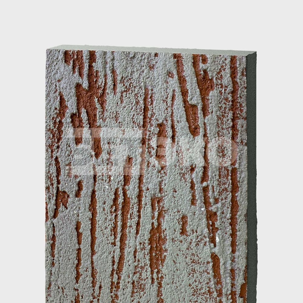 Фиброцементный сайдинг БЕТЭКО - коллекция Вудрок (короед) - GRAY RED