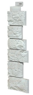 Угол наружный Fineber коллекция Дикий камень Мелованный белый