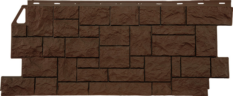 Фасадные панели (цокольный сайдинг) Fineber коллекция камень дикий - Коричневый
