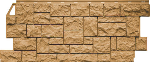 Фасадные панели (цокольный сайдинг) Fineber коллекция камень дикий- Песочный