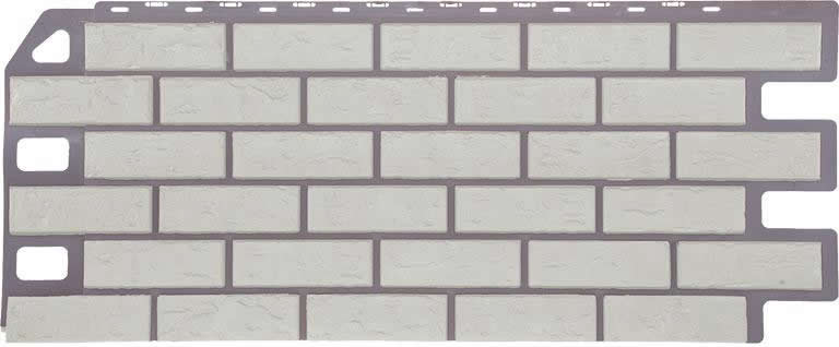 Фасадные панели (цокольный сайдинг) Fineber коллекция Кирпич - Мелованный белый