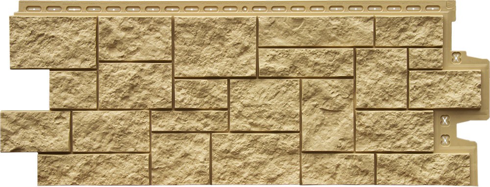 Фасадные панели Grand Line (Гранд Лайн) Коллекция Дикий камень - Песочный