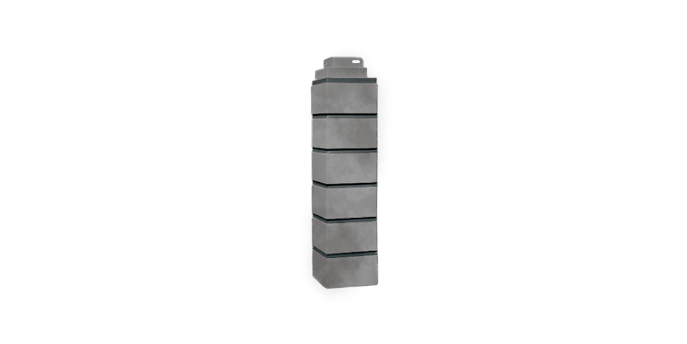 Угол наружный Fineber (файнбир) Кирпич клинкерный 3D Бело-серый