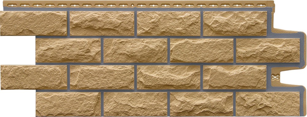 Фасадные панели Grand Line (Гранд Лайн) Коллекция колотый камень премиум - Горчичный