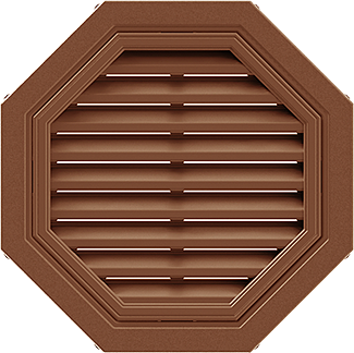Восьмиугольная фронтонная вентиляционная решётка, для сайдинга, коричневая
