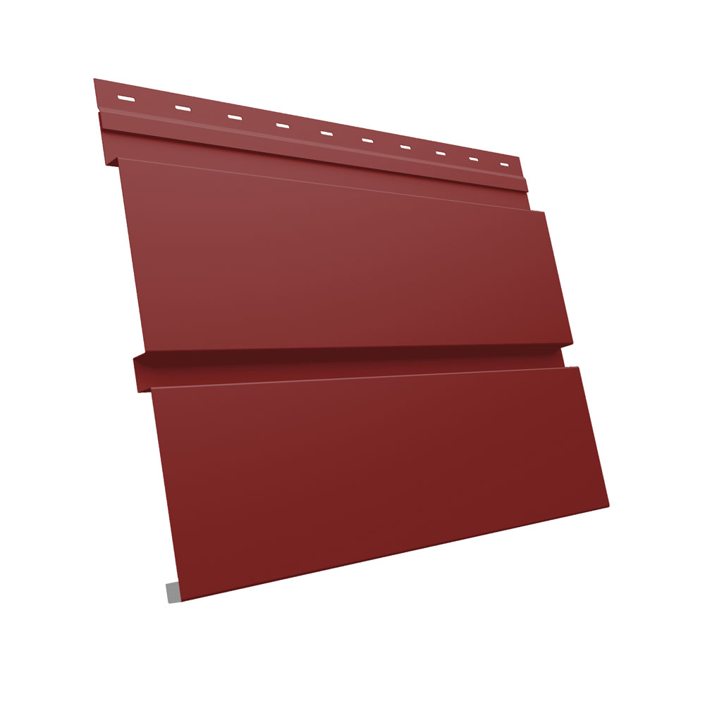 Металлический сайдинг (металлосайдинг) Grand Line - Квадро брус 0,45 PE с пленкой RAL 3011 коричнево-красный