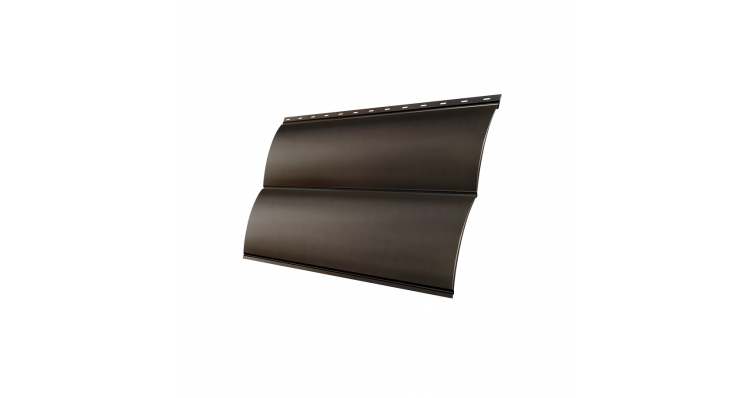 Металлический сайдинг (металлосайдинг) Grand Line Блок-хаус new 0,5 Satin RR 32 темно-коричневый