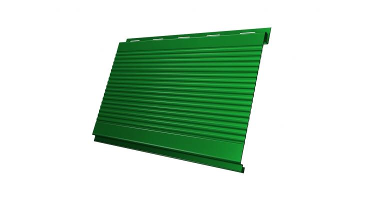 Металлический сайдинг (металлосайдинг) Grand Line Вертикаль 0,2 gofr 0,45 PE с пленкой RAL 6029 мятно-зеленый