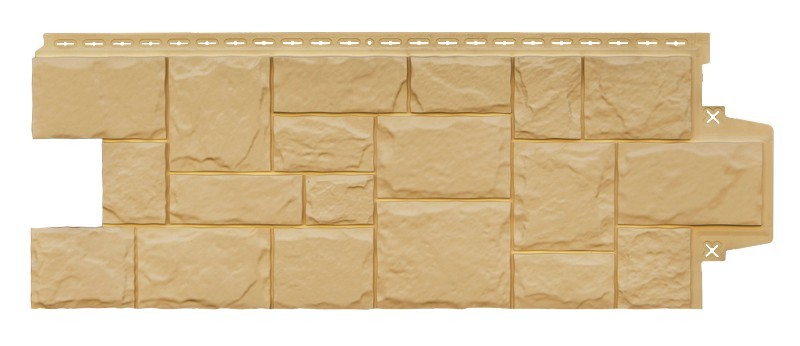 Фасадные панели Grand Line (Гранд Лайн) Коллекция Камень Крупный - Песочный