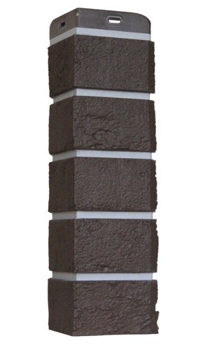 Угол для фасадных панелей Grand Line (Гранд Лайн) Коллекция Кирпич Состаренный Премиум-Шоколад