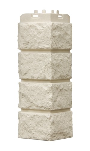 Углы для фасадных панелей Grand Line (Гранд Лайн) Коллекция Колотый камень - Молочный