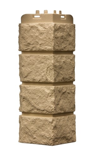 Угол для фасадных панелей Grand Line (Гранд Лайн) Коллекция Колотый камень - Песочный