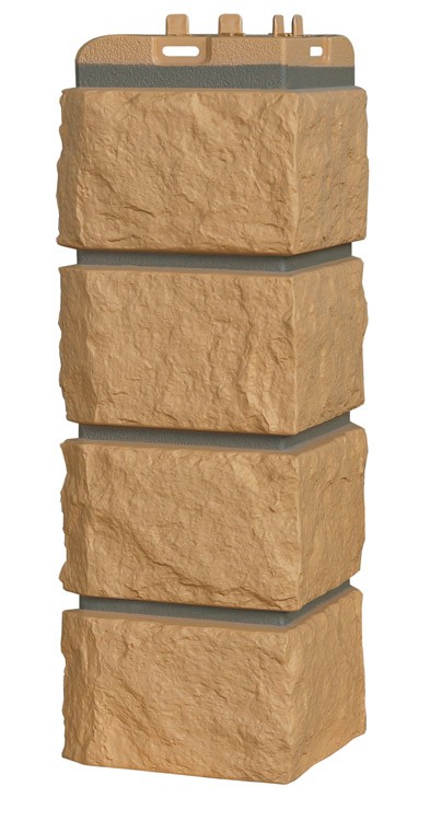 Угол для фасадных панелей Grand Line (Гранд Лайн) Коллекция Колотый Камень Премиум - Горчичный
