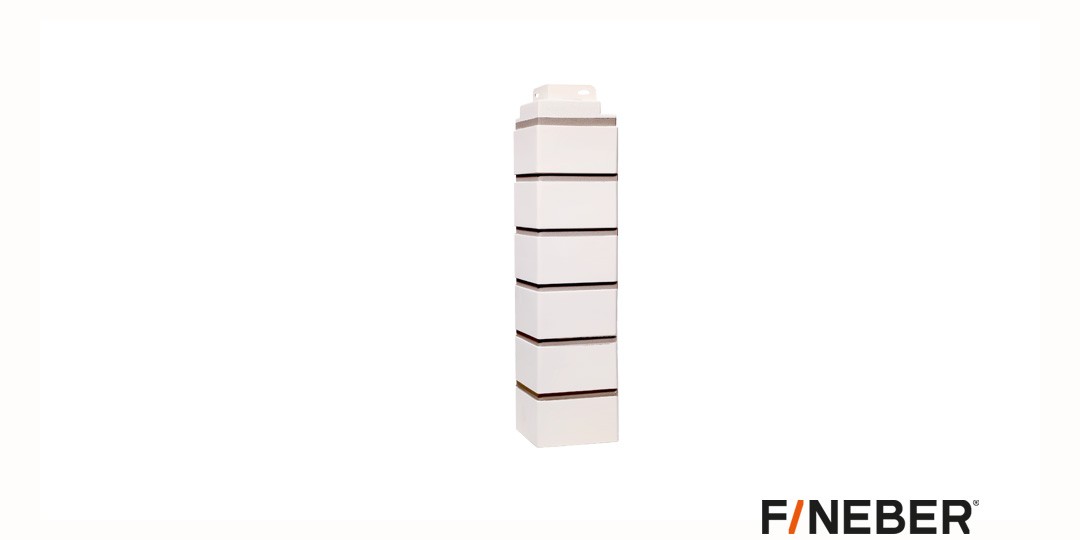 Угол наружный Fineber (файнбир) коллекция Кирпич клинкерный облицовочный Белый