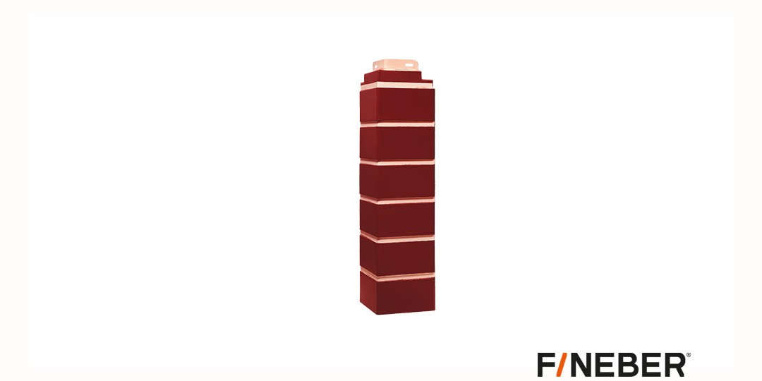Угол наружный Fineber (файнбир) коллекция Кирпич клинкерный облицовочный Britt Красный