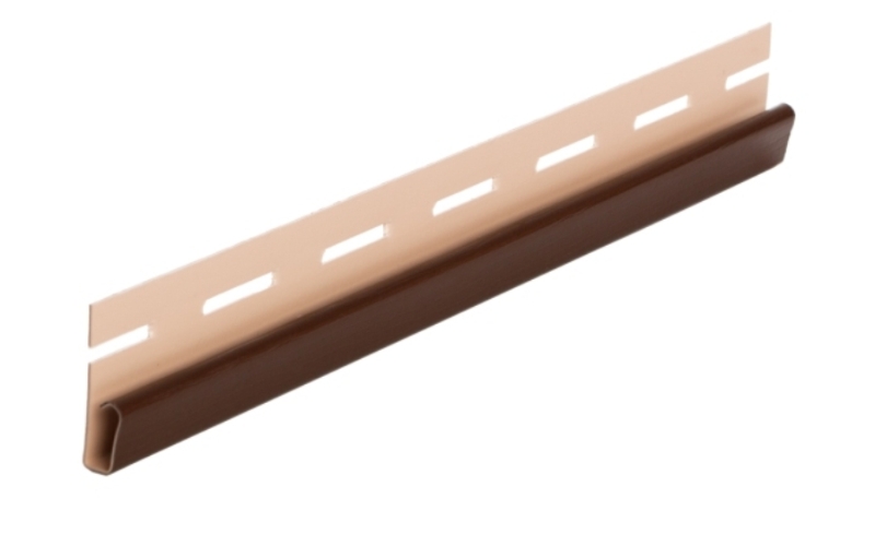 Финишная планка (завершающая полоса) коричневая для  сайдинга Ю-пласт