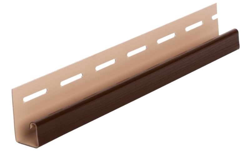 J-профиль (J-trim) коричневый для винилового сайдинга Ю-пласт