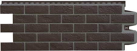 Фасадные панели Grand Line (Гранд Лайн) Кирпич состаренный  Design шоколадный со швом RAL 7006