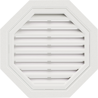 Восьмиугольная фронтонная вентиляционная решётка, для сайдинга, белая