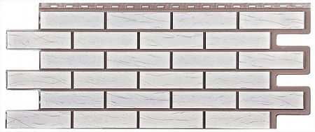 Фасадные панели (цокольный сайдинг) Т-сайдинг коллекция кирпич Саман - Белый