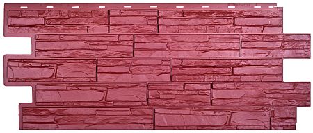 Фасадные панели (цокольный сайдинг) Т-сайдинг коллекция Альпийская Сказка - Красная