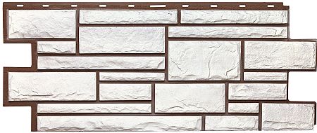 Фасадные панели (цокольный сайдинг) Т-сайдинг коллекция Дикий камень - Белый