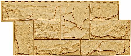 Фасадные панели (цокольный сайдинг) Т-сайдинг коллекция Гранит Леон - Бежевый