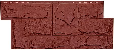 Фасадные панели (цокольный сайдинг) Т-сайдинг коллекция Гранит Леон - Красный