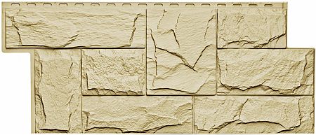 Фасадные панели (цокольный сайдинг) Т-сайдинг коллекция Гранит Леон - Желтый