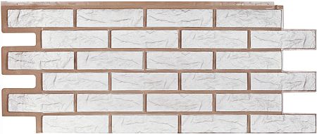 Фасадные панели (цокольный сайдинг) Т-сайдинг коллекция Лондон Брик Кирпич - Белый