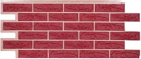 Фасадные панели (цокольный сайдинг) Т-сайдинг коллекция Лондон Брик Кирпич - Красный