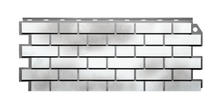 Фасадные панели (цокольный сайдинг) Fineber (файнбир) кирпич клинкерный 3D Бело-коричневый