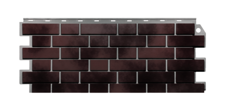 Фасадные панели (цокольный сайдинг) Fineber (файнбир) кирпич клинкерный 3D Коричнево-черный)