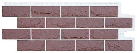Фасадные панели Grand Line (Гранд Лайн) Коллекция колотый камень дизайн плюс - Каштан с белым швом