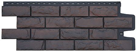 Фасадные панели Grand Line (Гранд Лайн) Коллекция колотый камень дизайн плюс - Трюфель с черным швом