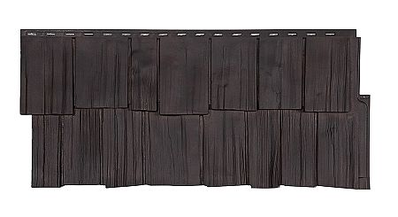 Фасадные панели (цокольный сайдинг) Т-сайдинг коллекция ЭКО 2 ЩЕПА ДУБ - Венге (Памир)
